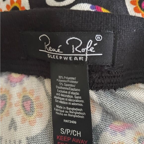 Women’s Super soft Night Pants With Mushroom Skulls Size Small René Rofé - Picture 3 of 4